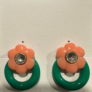 Le le Sadoughi Daphne crystal hoops, Papaya